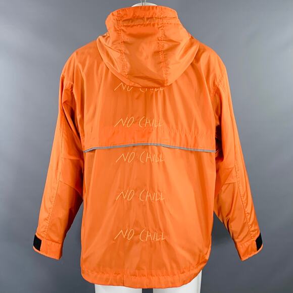 C2H4 Size S No Chill Orange Black Mixed Fabrics Polyester Windbreaker Jacket - Picture 4 of 9
